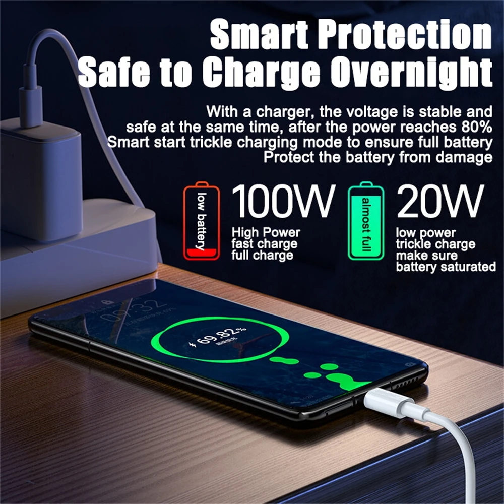 10 Stück 100W USB-C zu Typ-C Kabel für iPhone 17 16 15 PD 60W Schnellladung für Huawei Xiaomi Samsung Typ-C Kabel Zubehör – Detail 3