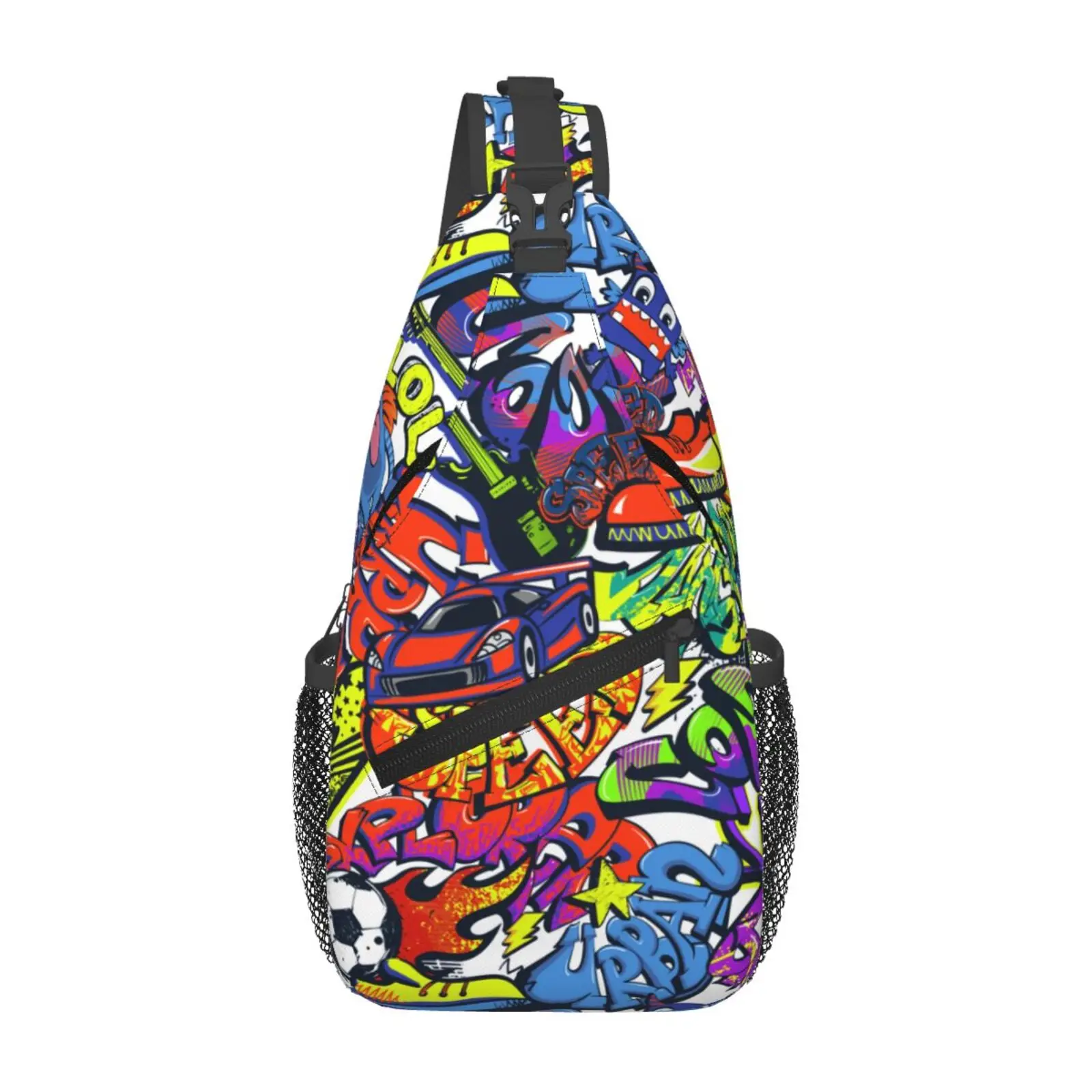 

Graffiti Pattern Print Sling Bag Casual Crossbody Backpack Travel Hiking Daypack Lightweight Chest Purse Fashion Shoulder Bags