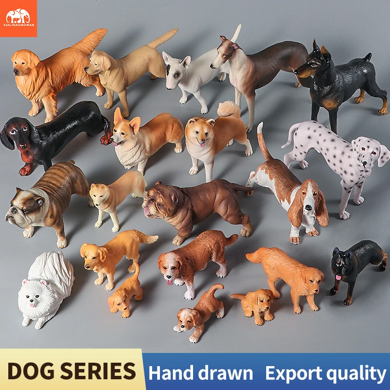 Figuras de Animales de Simulación, Modelo de Perrito, Colección de Juguetes - Husky, Pastor Alemán, San Bernardo - Regalo para Niños