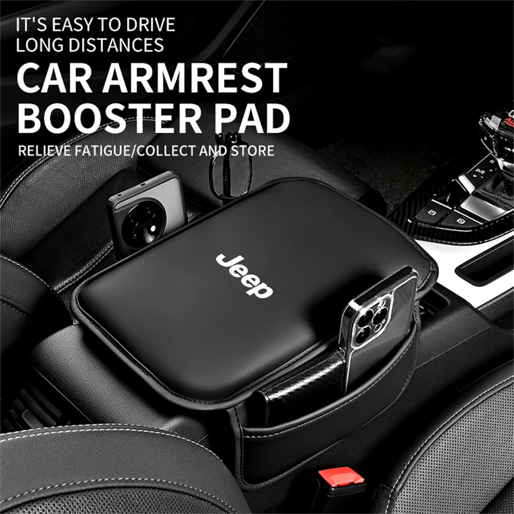 

PU Leather Car Armrest Pad Center Console Protector Cushion Cover Storage Bag For Jeep Grand Cherokee Compass Patriot Renegade