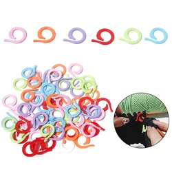 100 PCs Plastic Knitting Stitch Markers Spiral At Random Color Crochet Stitch Lock Knit Needle Clip Sewing Tool Accessories