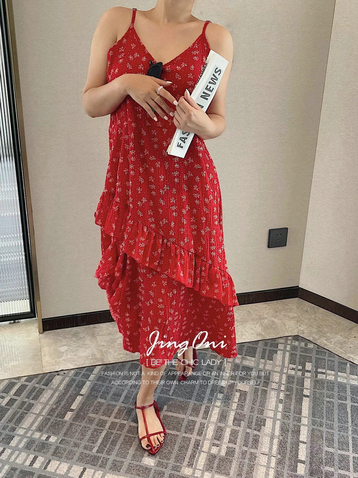 플로럴 시폰 스트랩 드레스 2025 여름 여성 의류 Y2K 한국 패션 보헤미안 비치 빈티지 우아한 로리타 신상 파티 이브닝 드레스