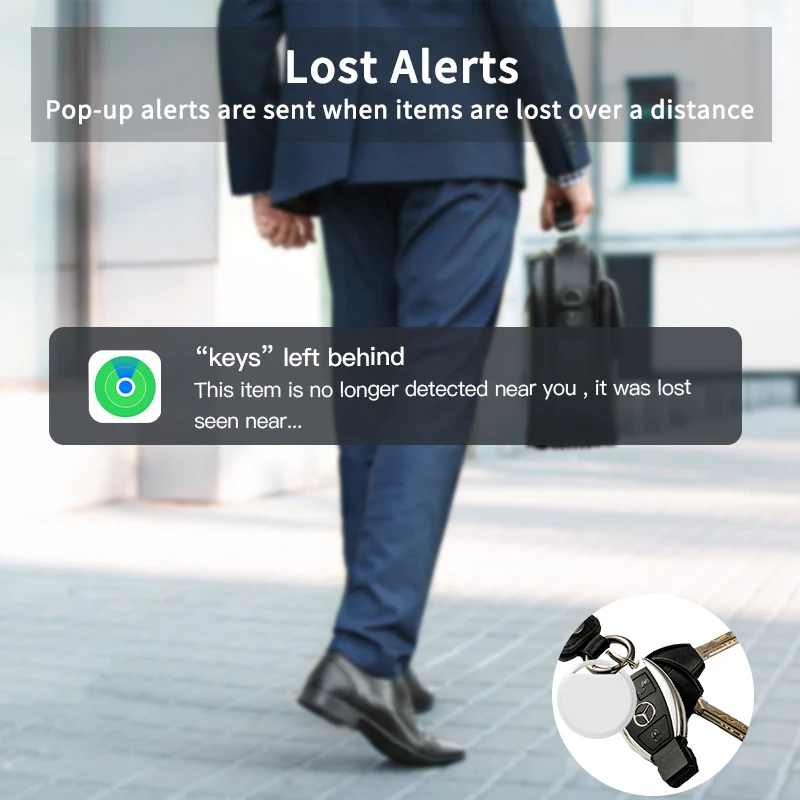GPS Smart Air Tag Bluetooth Tracker Dispositivo antipérdida para llaves Cartera Equipaje Funciona solo con Apple Find My iOS