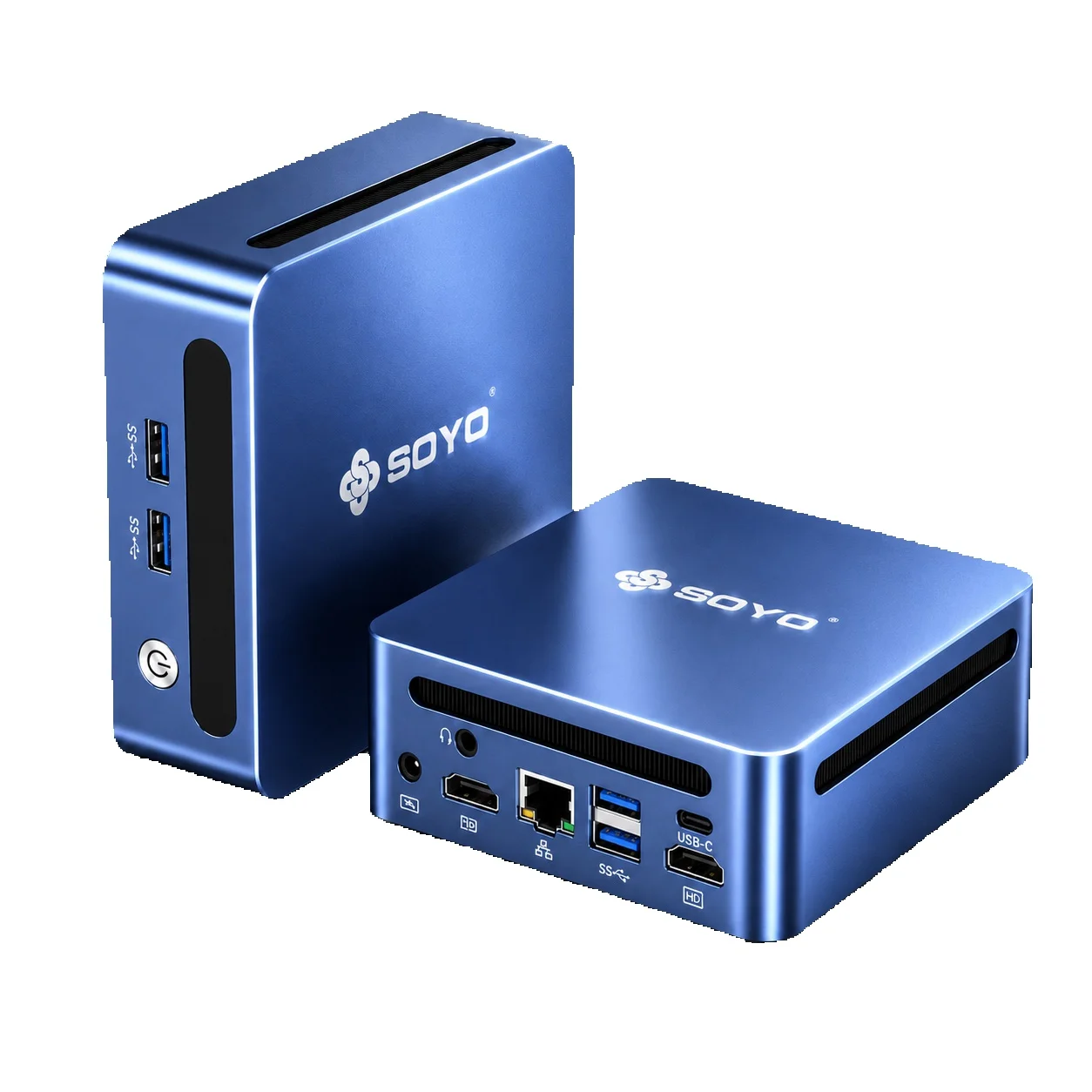 Soyo Y5 Pro Mini-PC Intel I5‑8250U Lpddr4 16GB RAM 512GB SSD Windows11 Pro Dual HDMI USB‑C RJ45 Gigabit Ethernet Kleiner Desktop-Computer für Spiele, Zuhause und Büro