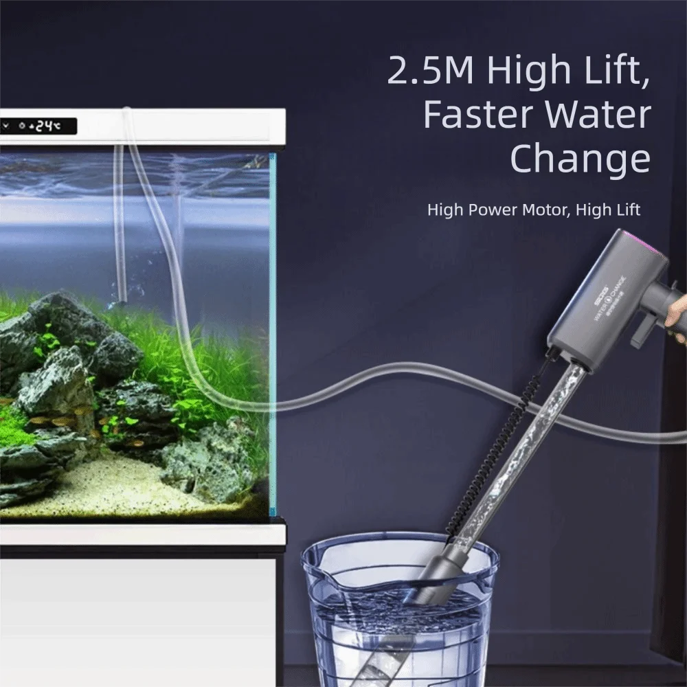 

Automatic Automatic Aquarium Vacuum Extremely Long Battery Life High Flow Rate Fish Tank Sand Cleaner Pump Safe Self-Priming