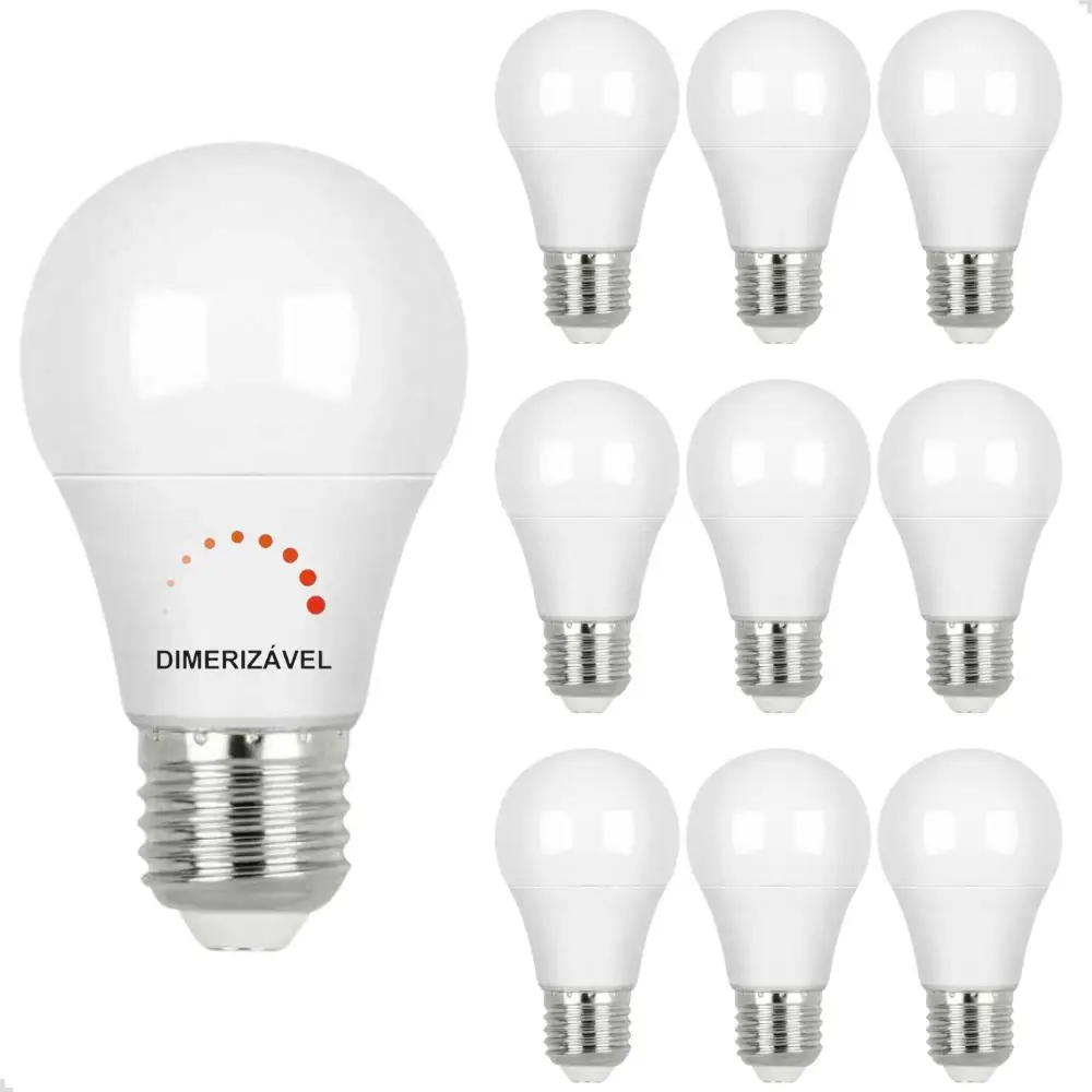 10 Lamp Kit Led Bulb 9,5W Cold 6500K E27 Dimerizavel Galaxy