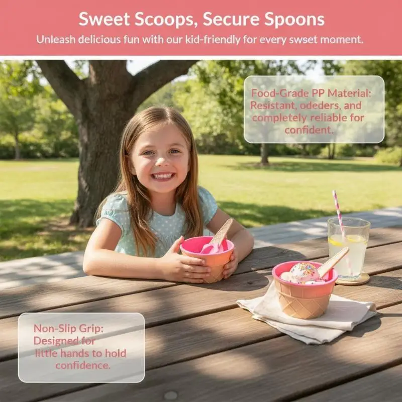 Vibrant Color Ice Cream Bowls With Spoons Dessert Sundae Dishes Set For Birthday