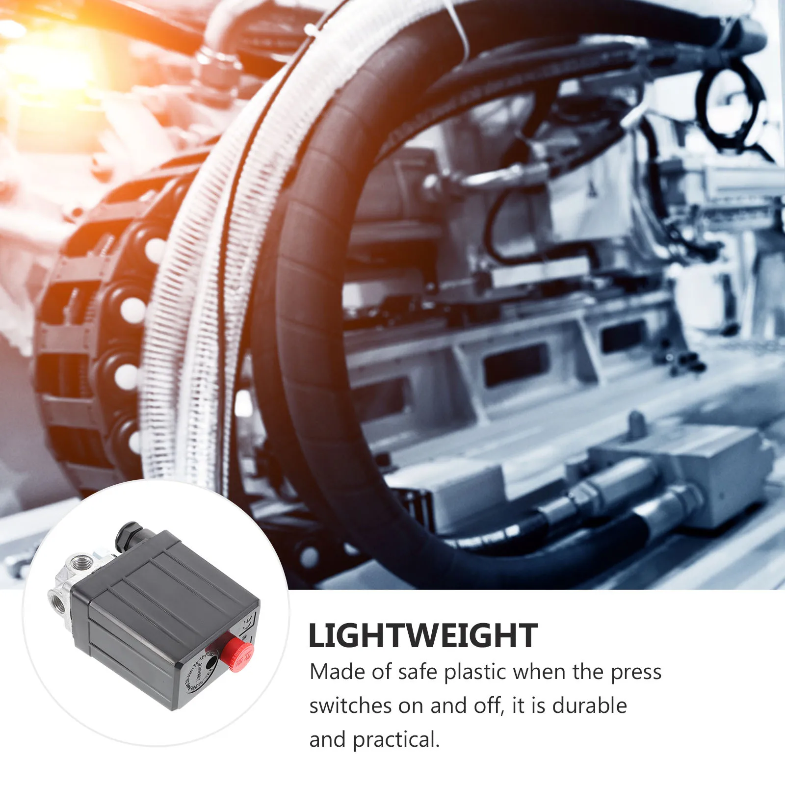 

Pressure Switch Valve For Air Compressor Adjustable Safety Relief Controller European Quick Connect Plastic Metal Gauge