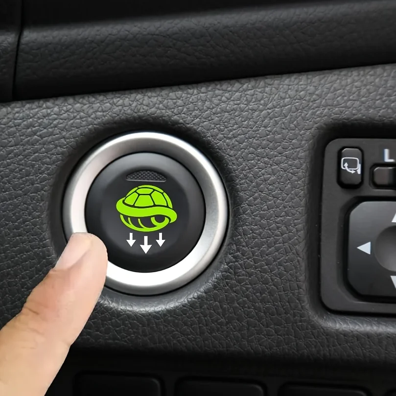 1 Set Funny Banana Peel Turtle Waterproof Vinyl Stickers Colorful Decals Car Interior Empty Button Decor Accessories