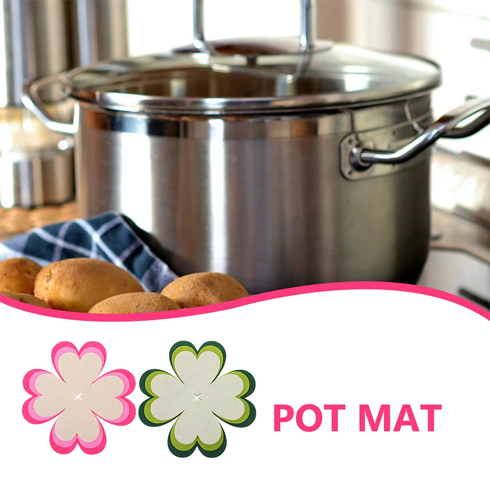 

12pcs Pot Holder Protector Frying Pan Deep Pink Light Pink Beige Cloth Material Heat Resistant Anti Slip Kitchen Insulation Pad