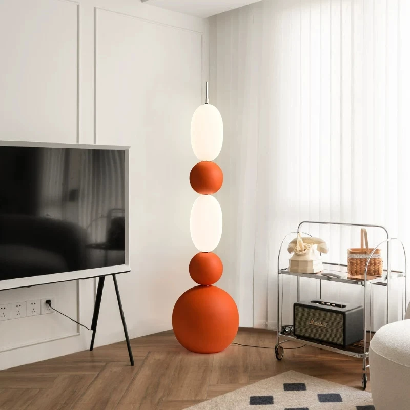 Cream style floor lamp, modern and simple bedroom with a sense of luxury, living room decoration with ambient lighting