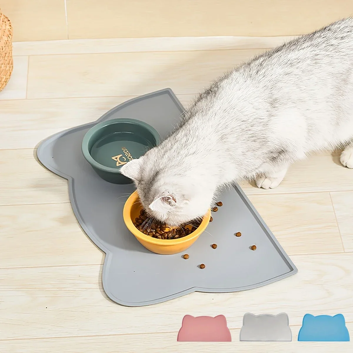 

Silicone Pet Feeding Dog Cat Bowl Food Mat Non-Stick Waterproof Pet Food Feeding Pad Puppy Feeder Tray Water Cushion Placemat