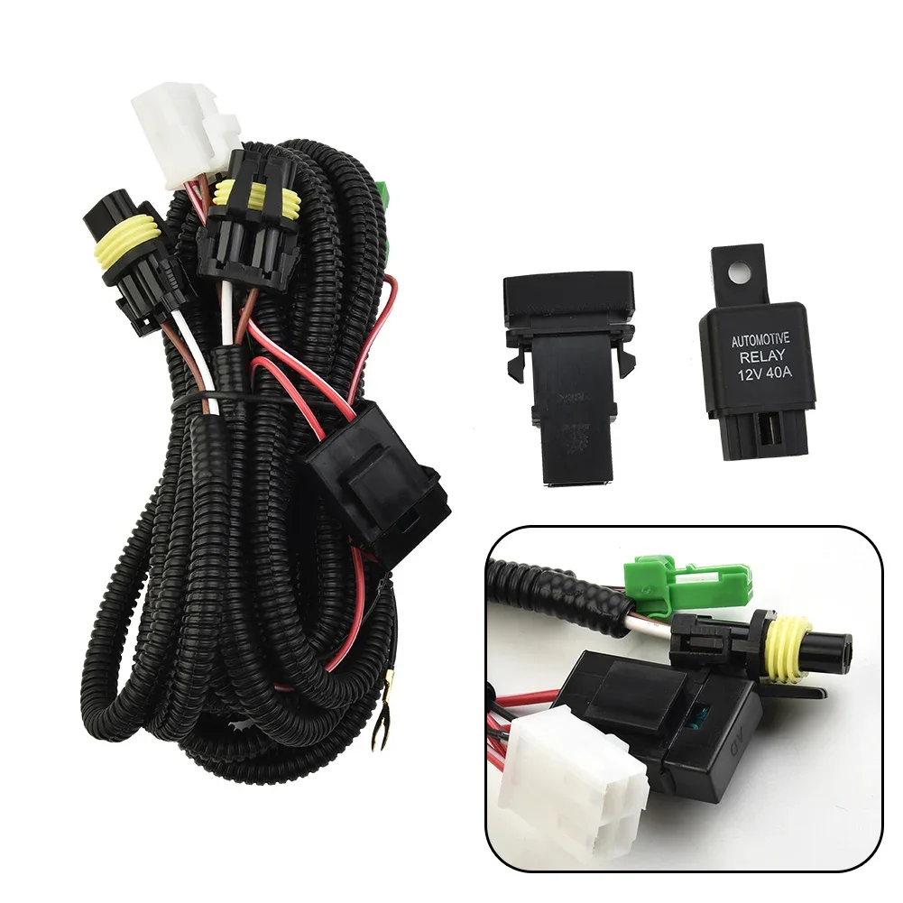 H11 Fog Light Wiring Harness Socket With LED Indicator Switch+ Automotive Relay Up To 2 Fog Lights Perfect Match With The Car