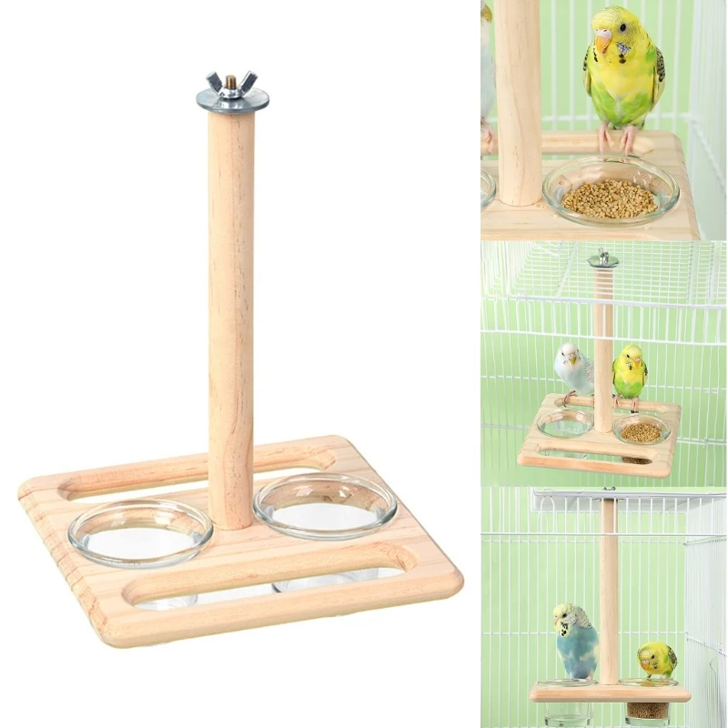 Bird Feeding Bowl Training Bird Parrots Standing Supplies Bird Stands Toy Set Lovebirds Budgies Cage Perch Stand