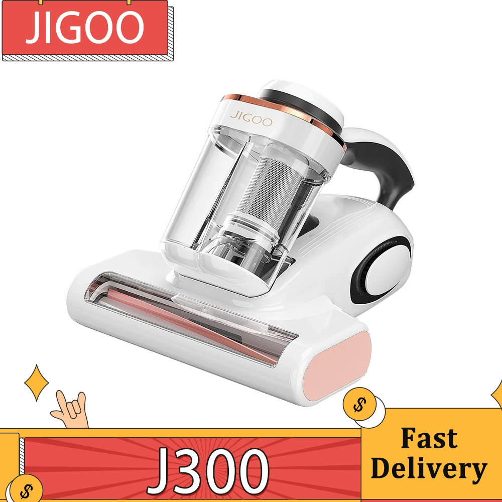 JIGOO J300 Dual-Cup Smart Mite Cleaner 13KPa Suction Dust Mite Sensor Metal Brushroll 99.9% Removing Mites 0.5L Dust Cup