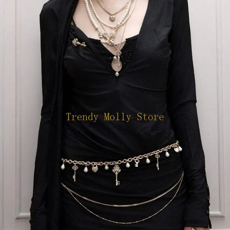 n5kb-ファッショナブルな真珠ウエストバンドチェーンベルト多用途ウエストチェーンパンツとスカート用女性フォーマルな機会ウエスト装飾