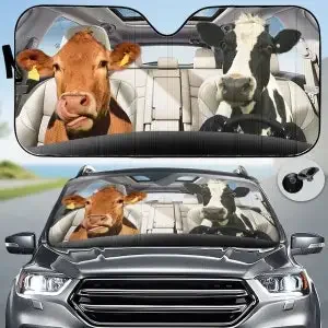 Cow Car Windshield Sunshade, Animal Lover Presentes, Automóvel Sun Shade, Decoração do carro, Auto Acessórios, Capa, Vacas, Presentes