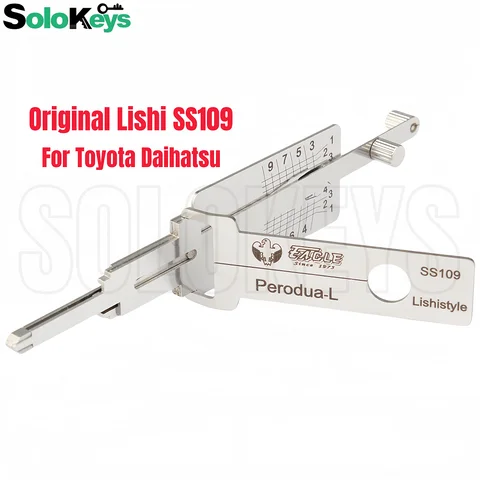 SOLOKEYS 도요타 다이하츠 자동차 문짝 실린더 잠금 해제 디코딩 도구, 오리지널 Lishi 2 in 1 자물쇠 세공 SS109