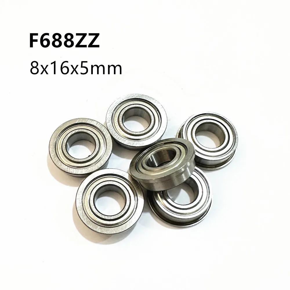 50Pcs F688ZZ 8x16x5mm Flange Bearings Deep Groove Ball Bearing High Speed F688Z F688