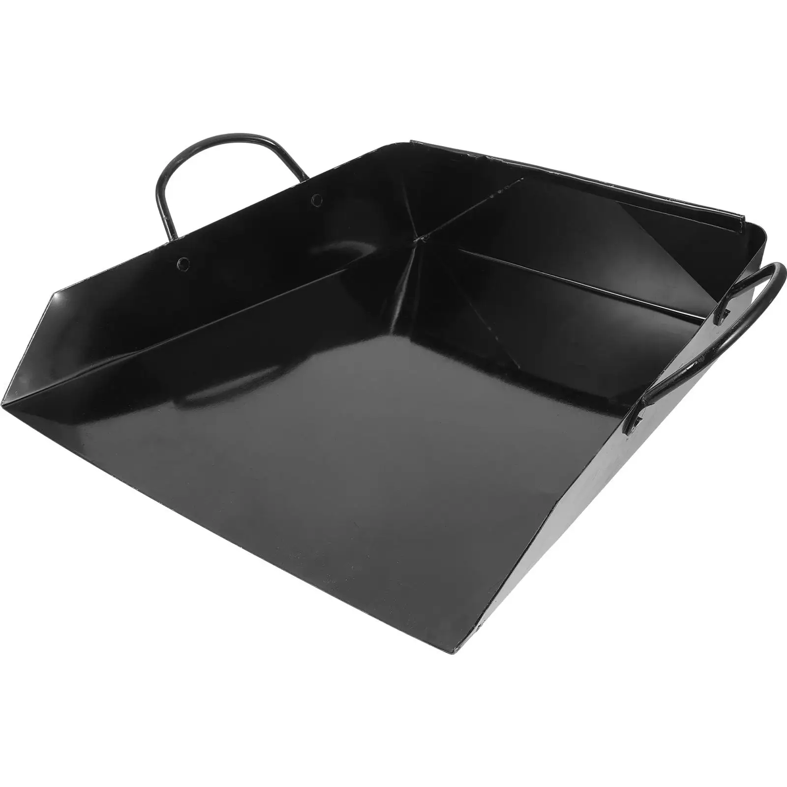 Handheld Storage Dustpan Large Capacity Metal Reinforced Garbage Container MultiUse DustPan Cleaning Trash Black Color