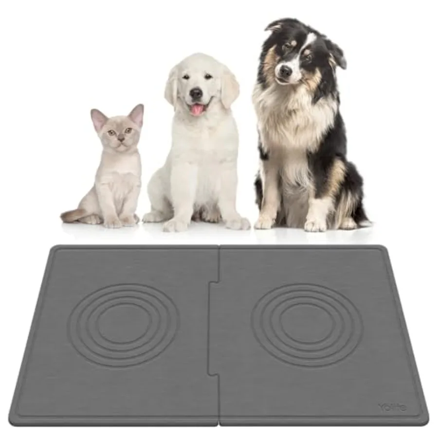 

Extra Large Dog Water Bowl Mat, Fast Water Absorbing Stone Pet Feeding Mat for Messy Drinkers, Stone Drying Mat for Dogs Food a