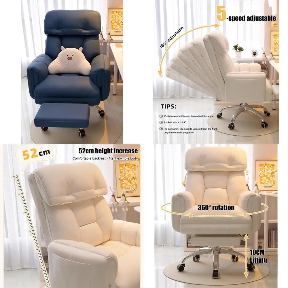 

Эргономичное офисное кресло большой емкости из искусственной кожи и подставкой для ног, идеально подходящее для больших и высоких пользователей.