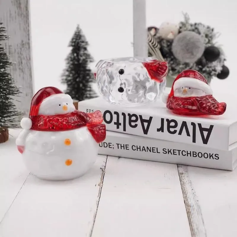 2026 DIY Glass Descent Epoxy Resin Christmas Doll Snow Mirror Storage Box Silicone Mold Winter Home Decor Supplies