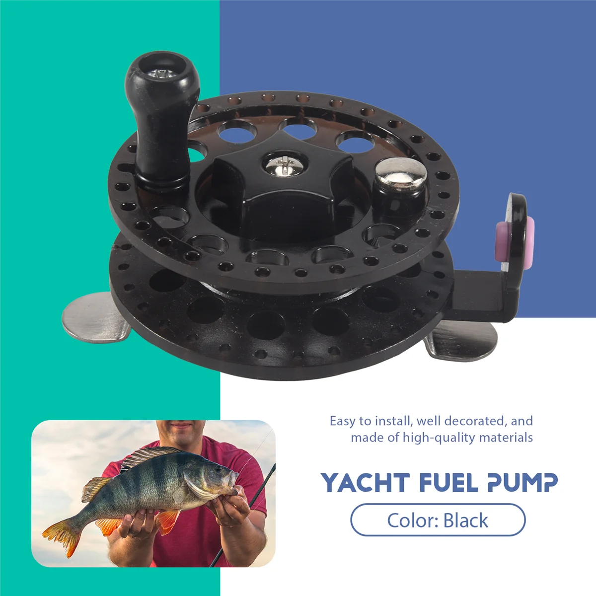 AT77 플라스틱 얼음 낚시 릴 플라이 낚시 태클 라운드 휠 낚시 액세서리