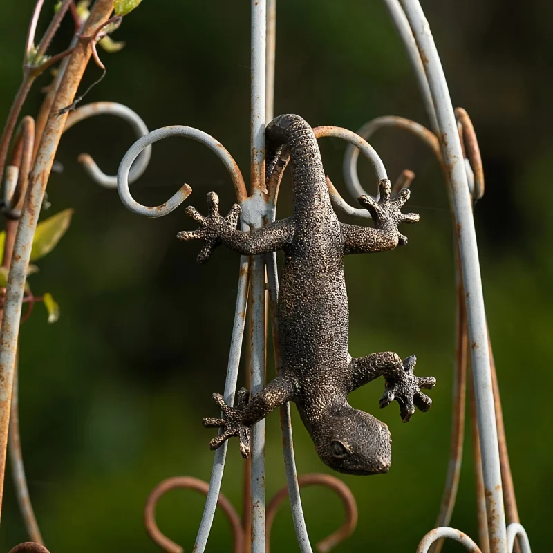 Gecko-Harzskulptur – Miniatur-Gartendekoration, kultivierte Pflanzen und realistische Hängestatuen für den Außenbereich