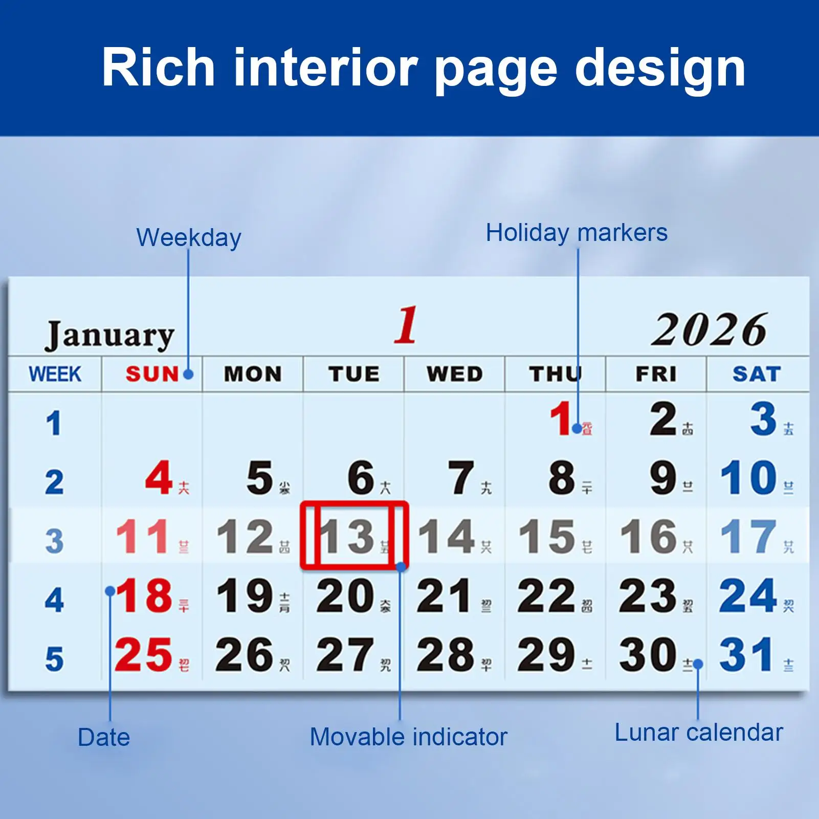 Calendar for 2026 3 Months Schedule Organizer Wall Hangable Calendar for Friends Family Living Room Study Apartment