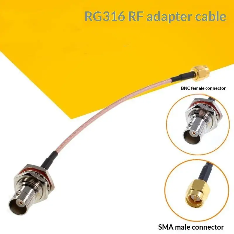 1Pcs SMA / RP-SMA Male / Female Plug To BNC Female With Nut Bulkhead Jack Extend RG316 RF Coaxial Cable Connector