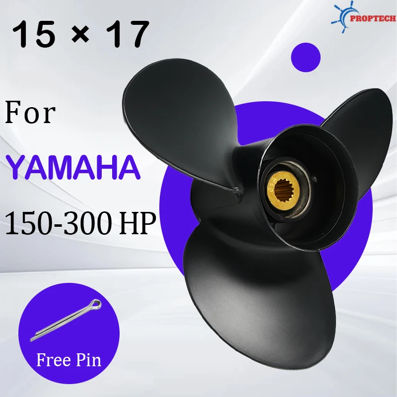 15*17 For Yamaha Outboard Propeller 150 175 200 225 250 300HP Boat Motor Aluminum Alloy Screw 3 Blade 15 Spline Engine Parts