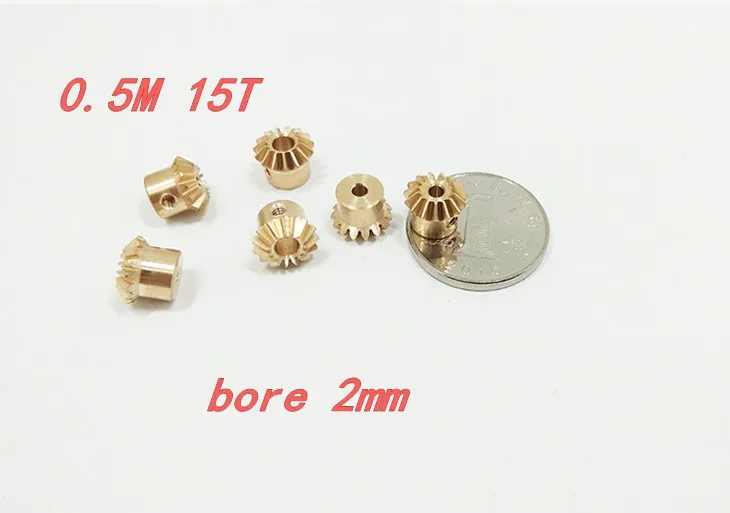 1PC 2/3/4/5mm Inner Hole 1:1 Brass Bevel Gear Modulus 0.5，15/18/20/25 Teeth ，90 Degree Drive Commutation Gears