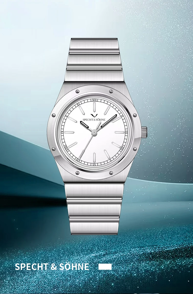 2025 جديد جودة عالية Specht & Söhne ساعة كوارتز فاخرة للرجال اللون الأزرق اليابان VH31 Movt ساعة يد رياضية 50 متر مقاوم للماء