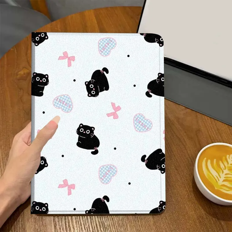 حافظة كمبيوتر لوحي إبداعية على شكل قطة سوداء لهاتف Vivo IQOO Pad2 Pad3 Pad5 Air SE Pro 12.1 12.3 13 11.5 11 بوصة #3