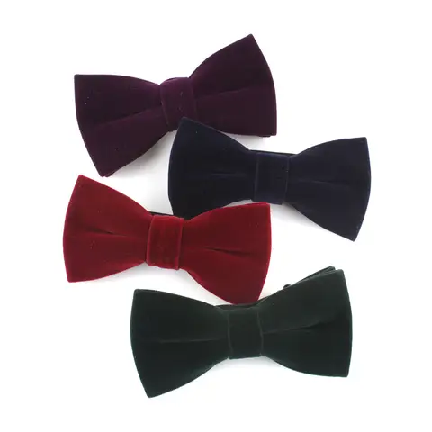 Men Velvet Bow Tie Soft Luxurious Velvet Neck Bow Formal Tuxedo Accessory for Banquet Party Wedding Evening Events