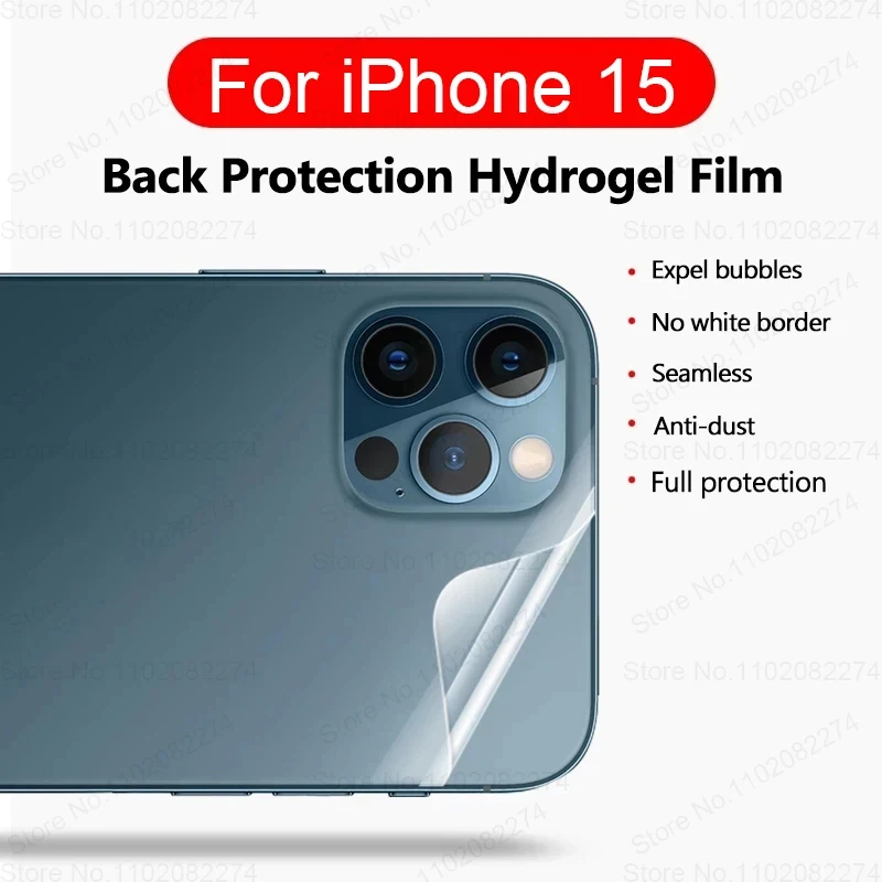 1-4 Pcs Full Cover Screen Protector For Apple iPhone 15 14 13 12 11 15 Pro Max 7 8 Plus XR XS Max Back Hydrogel Film Accessories