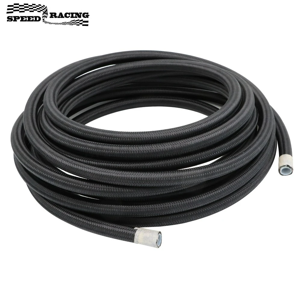 

30FT 6AN 8AN Nylon & Stainless Steel PTFE Braided Fuel Hose Oil Gas Air Line
