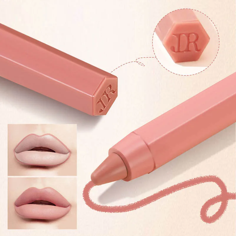 12 Colors Foaming Lipliner Durable Waterproof Soft Mist Lipstick Pen Gentle Pink Brown Purple Colors Matte Lip Contouring Pencil
