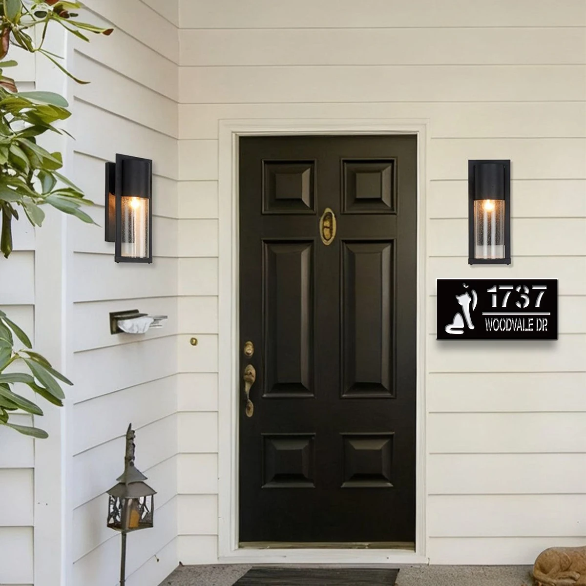 1Pc Custom cute kitten Number&Text Acrylic House Number Door Street Sign Plaque,Home Room Garden Decor,Birthday Wedding Gift