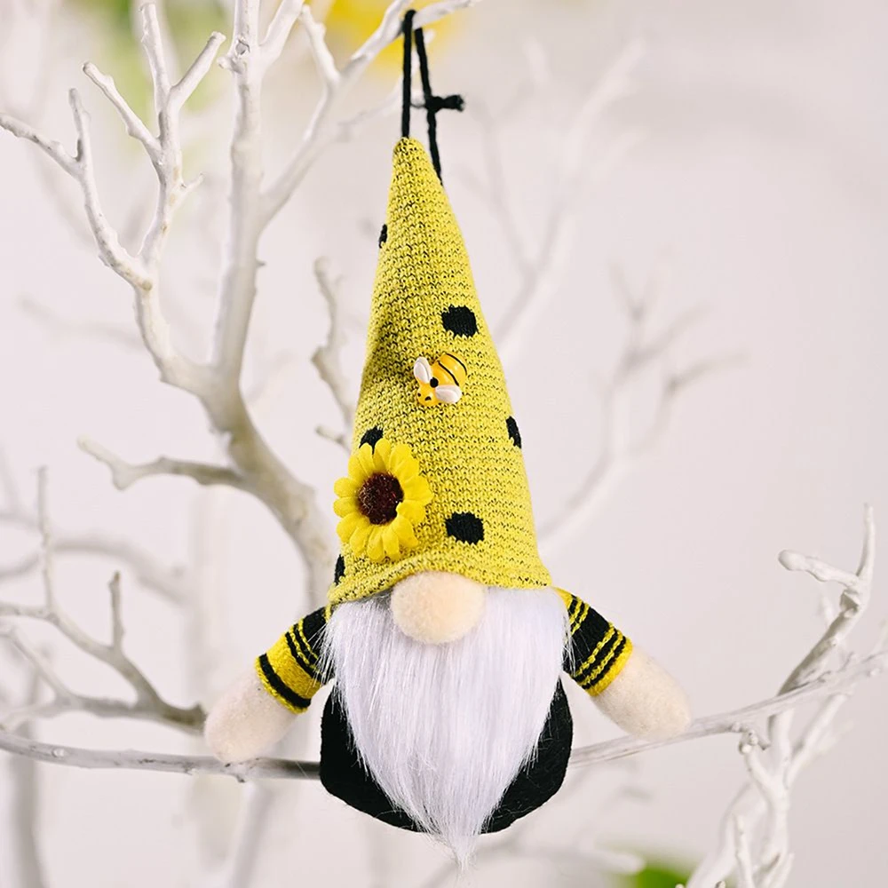 Bee Sunflower Gnomes Faceless Doll Decorations Pendants Cute Elfs Home Dwarf Plush Beard Faceless Dolls Window Desktop Decor