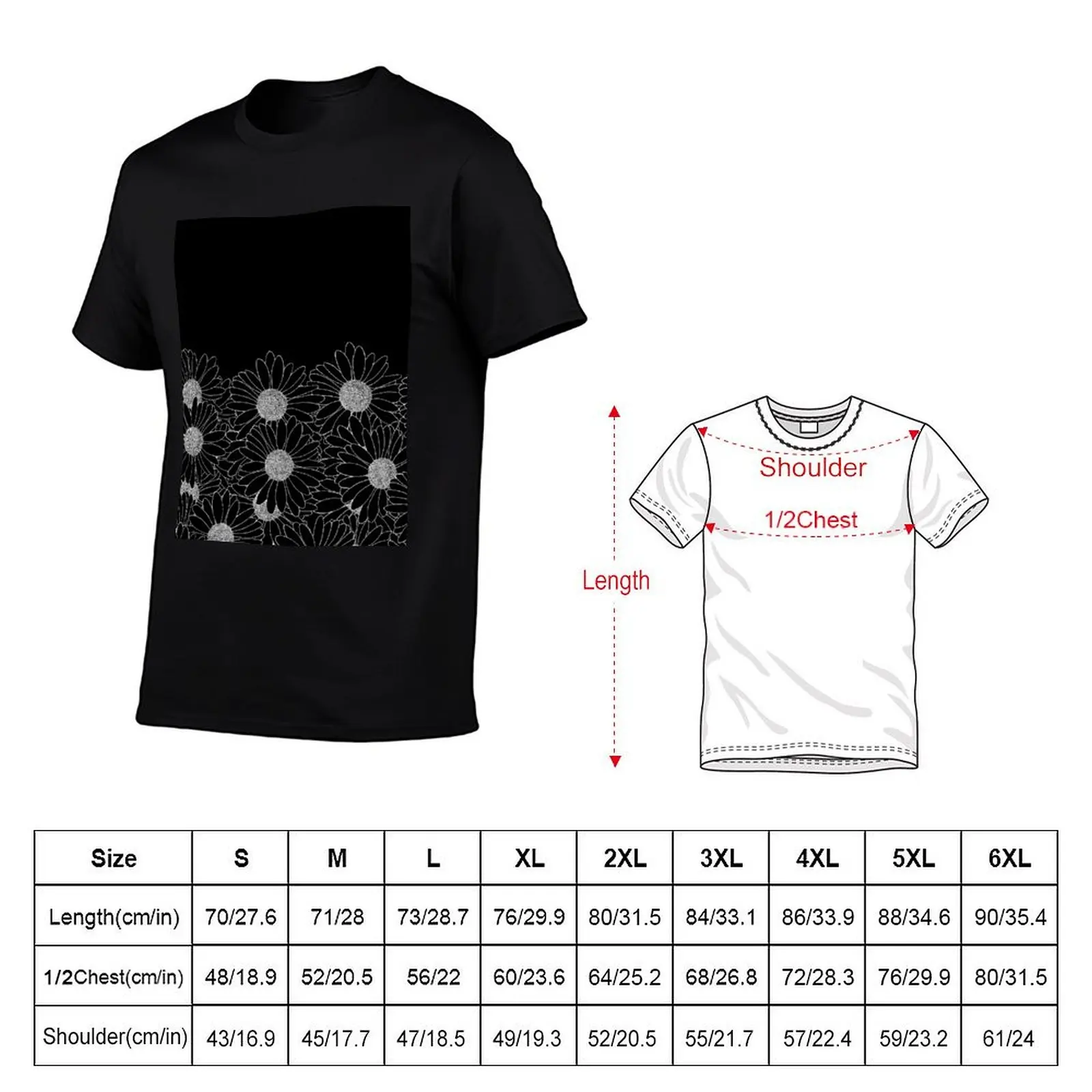Daisy Boarder Black T-Shirt Casual Loose Daily Wear T-Shirt
