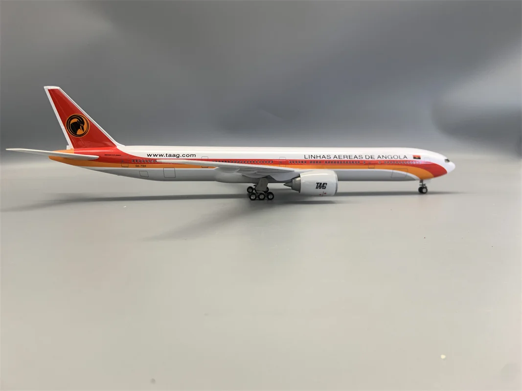 47cm Angola Airlines B777-300 Airplane Die-Cast Simulation 1:157 Scale Resin Model Aircraft W Light Landing Gear Gift Decoration
