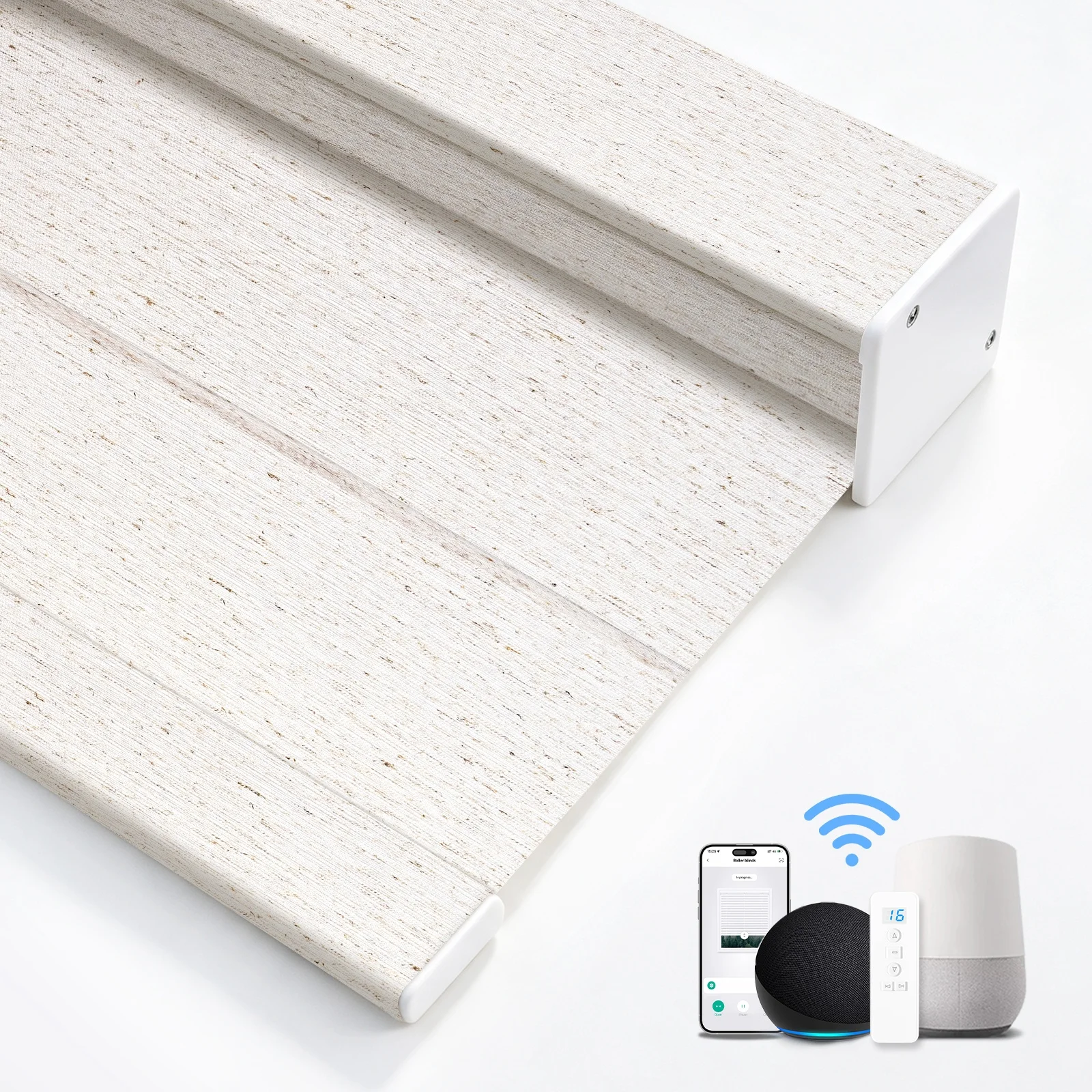Automated WiFi Google Alexa Smart Home Decor Motorized Blackout Remote Control Electric Roller Roman Shades Blinds For Window