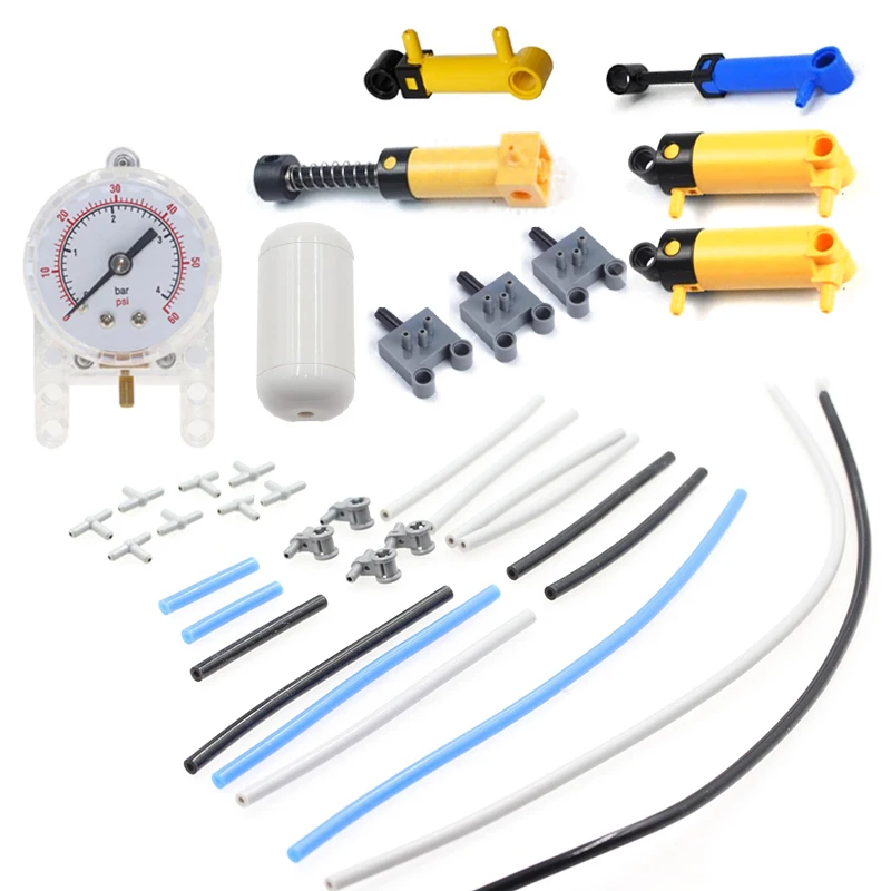 NEW Pneumatics Parts Pack Pneumatic Cylinder Pump Hose 19474 19478 Switch fit for 45400 BricQ Motion Prime STEAM Education Set