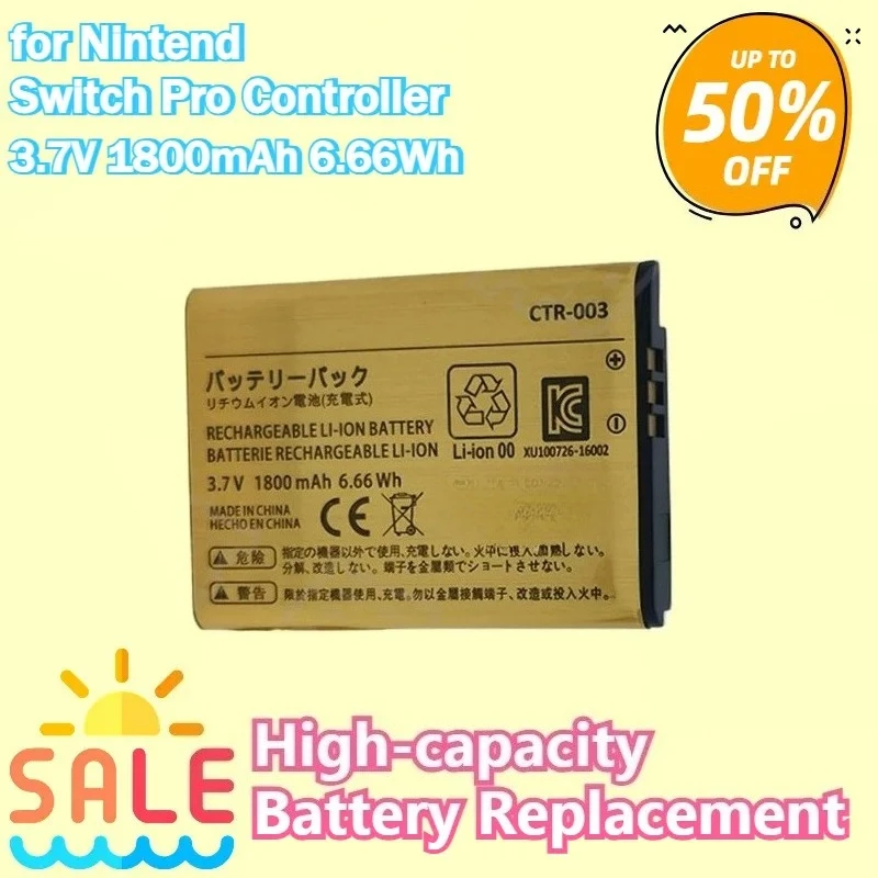 

New 1800mAh High-capacity Battery Replacement for Nintend Switch Pro Controller with Built-in Battery/charging 1500mAh