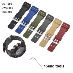 FOR CASIO Resin watchband Waterproof Camouflage wristband Accessories Silicone Watch Strap for Casio GG-1000/GWG-100/GSG-100