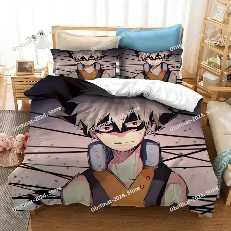 Anime 3D My Hero Academia Bedding Set Printed single Comforter Quilt Bed Cover Duvet Cover Pillow Case 3 Pieces Kids Adult Size