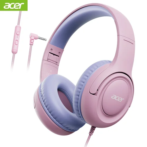Imagen 1 del producto Acer HK03 auriculares con cable para niños para la escuela 85/94dB limitador de volumen conector de 3,5mm auriculares de sonido estéreo plegables para niñas regalos para niños