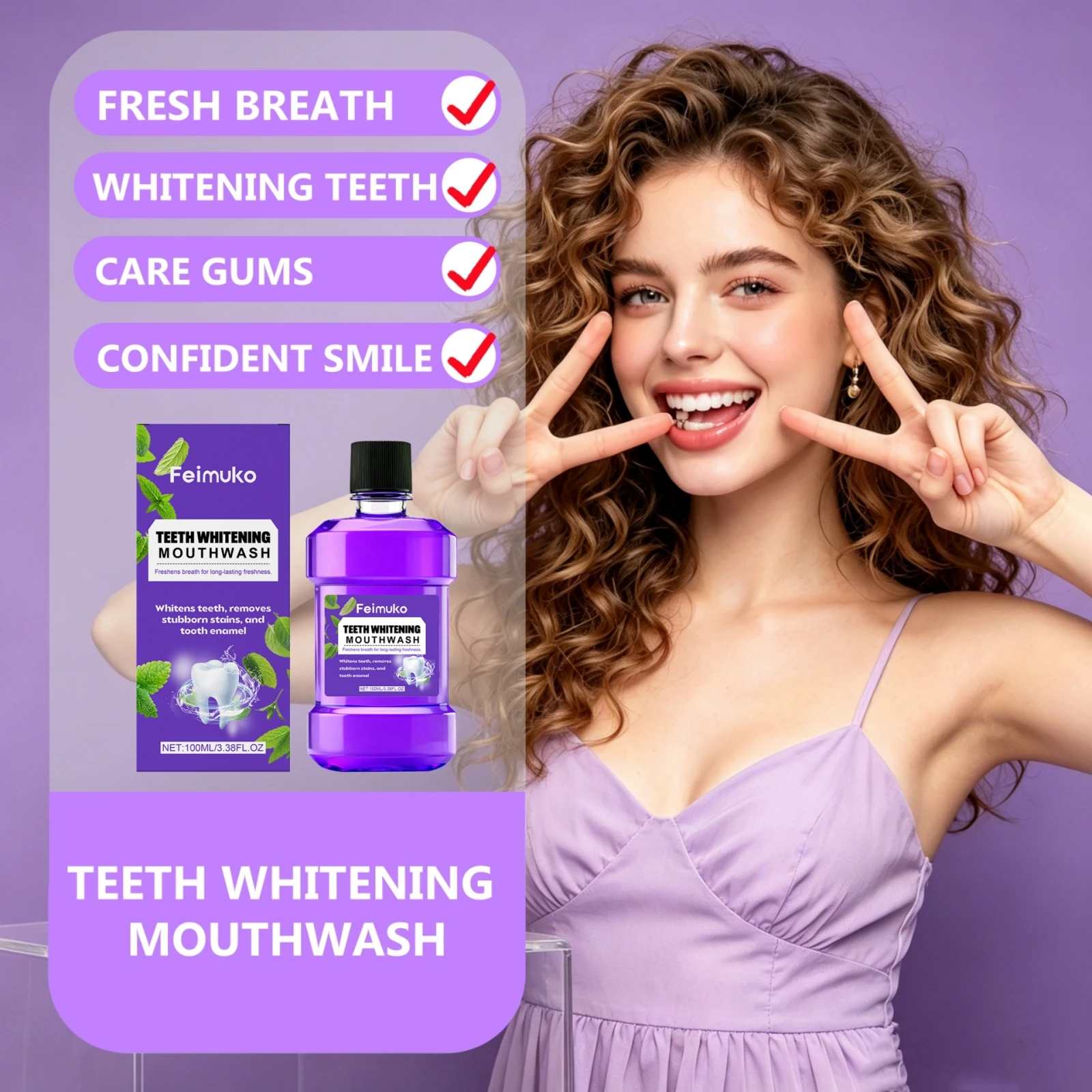 

Teeth Whitening Mouthwash Deep Clean Brightening Tooth Protect Enamel Fresh Breath Oral Hygiene Teeth Stain Remove Rinse Liquid